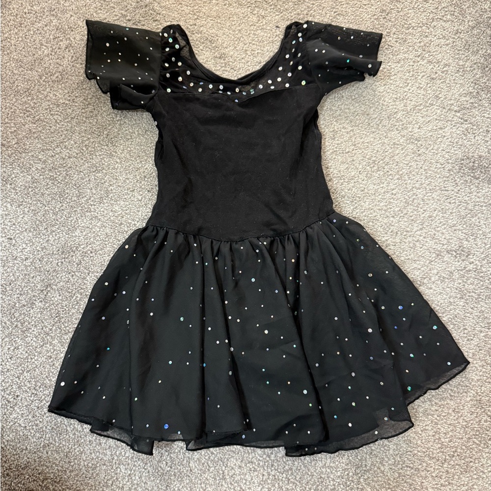 Sparkling Black Kids Dance Dress
